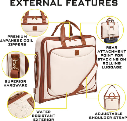 Premium travel garment bag. Carry-on for Men & Women. Hangs 4 Items