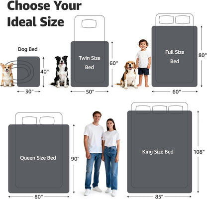 Waterproof Blanket for Bed, Soft Flannel Twin Bed Blanket 60" x 80"