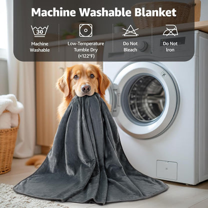 Waterproof Blanket for Bed, Soft Flannel Twin Bed Blanket 60" x 80"
