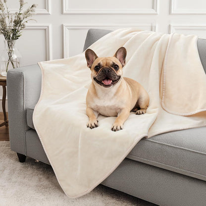 Waterproof Blanket for Bed, Soft Flannel Twin Bed Blanket 60" x 80"