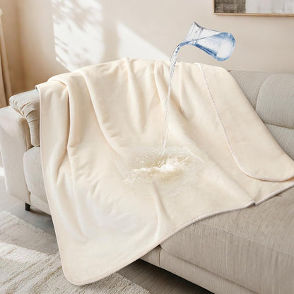 Waterproof Blanket for Bed, Soft Flannel Twin Bed Blanket 60" x 80"