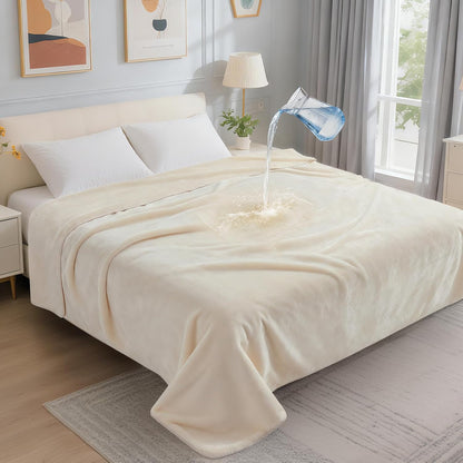 Waterproof Blanket for Bed, Soft Flannel Twin Bed Blanket 60" x 80"