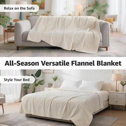 Waterproof Blanket for Bed, Soft Flannel Twin Bed Blanket 60" x 80"