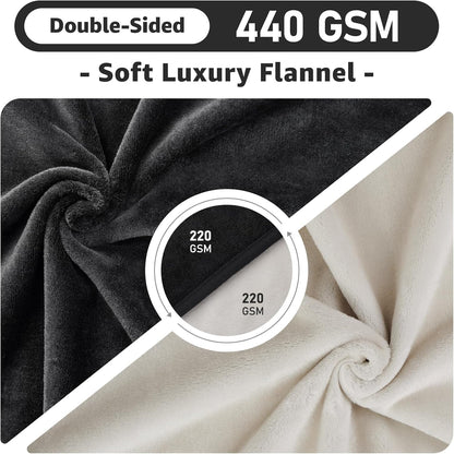 Waterproof Blanket for Bed, Soft Flannel Twin Bed Blanket 60" x 80"