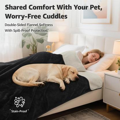 Waterproof Blanket for Bed, Soft Flannel Twin Bed Blanket 60" x 80"