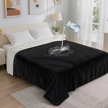Waterproof Blanket for Bed, Soft Flannel Twin Bed Blanket 60" x 80"