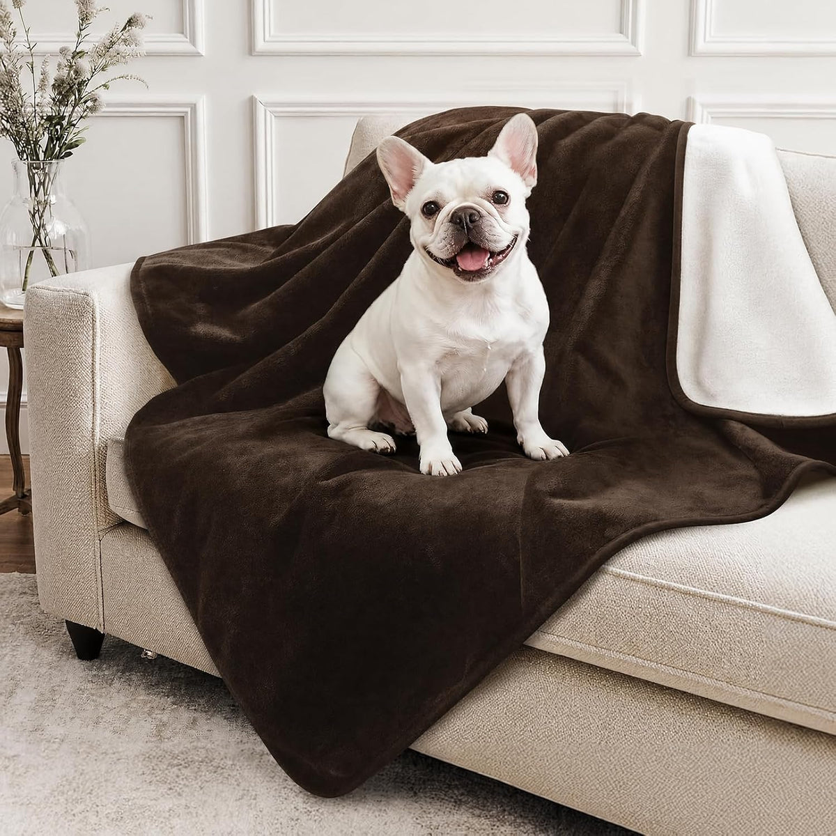 Waterproof Blanket for Bed, Soft Flannel Twin Bed Blanket 60" x 80"