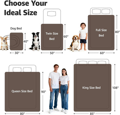 Waterproof Blanket for Bed, Soft Flannel Twin Bed Blanket 60" x 80"