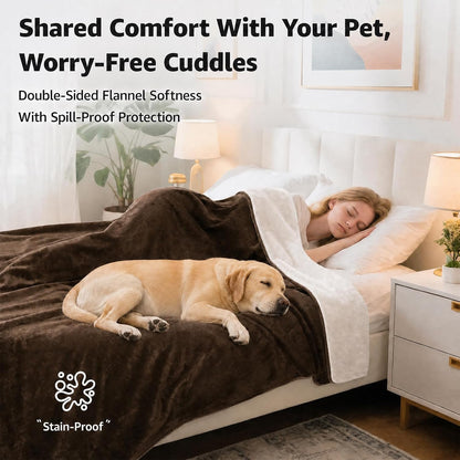 Waterproof Blanket for Bed, Soft Flannel Twin Bed Blanket 60" x 80"