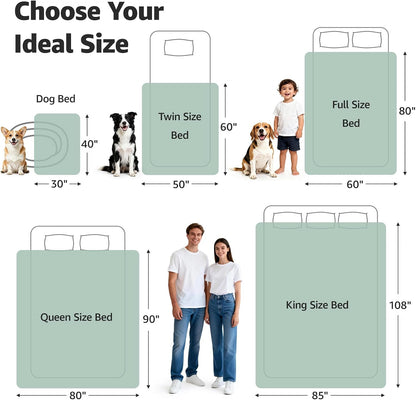 Waterproof Blanket for Bed, Soft Flannel Twin Bed Blanket 60" x 80"