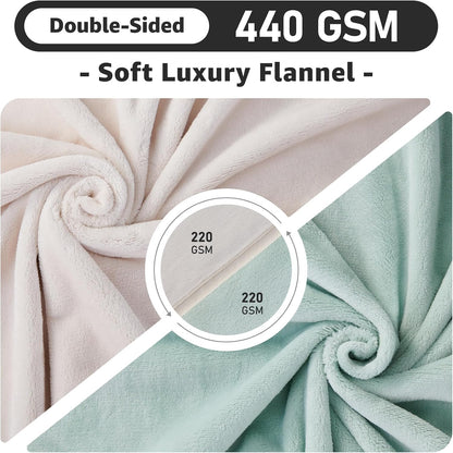 Waterproof Blanket for Bed, Soft Flannel Twin Bed Blanket 60" x 80"
