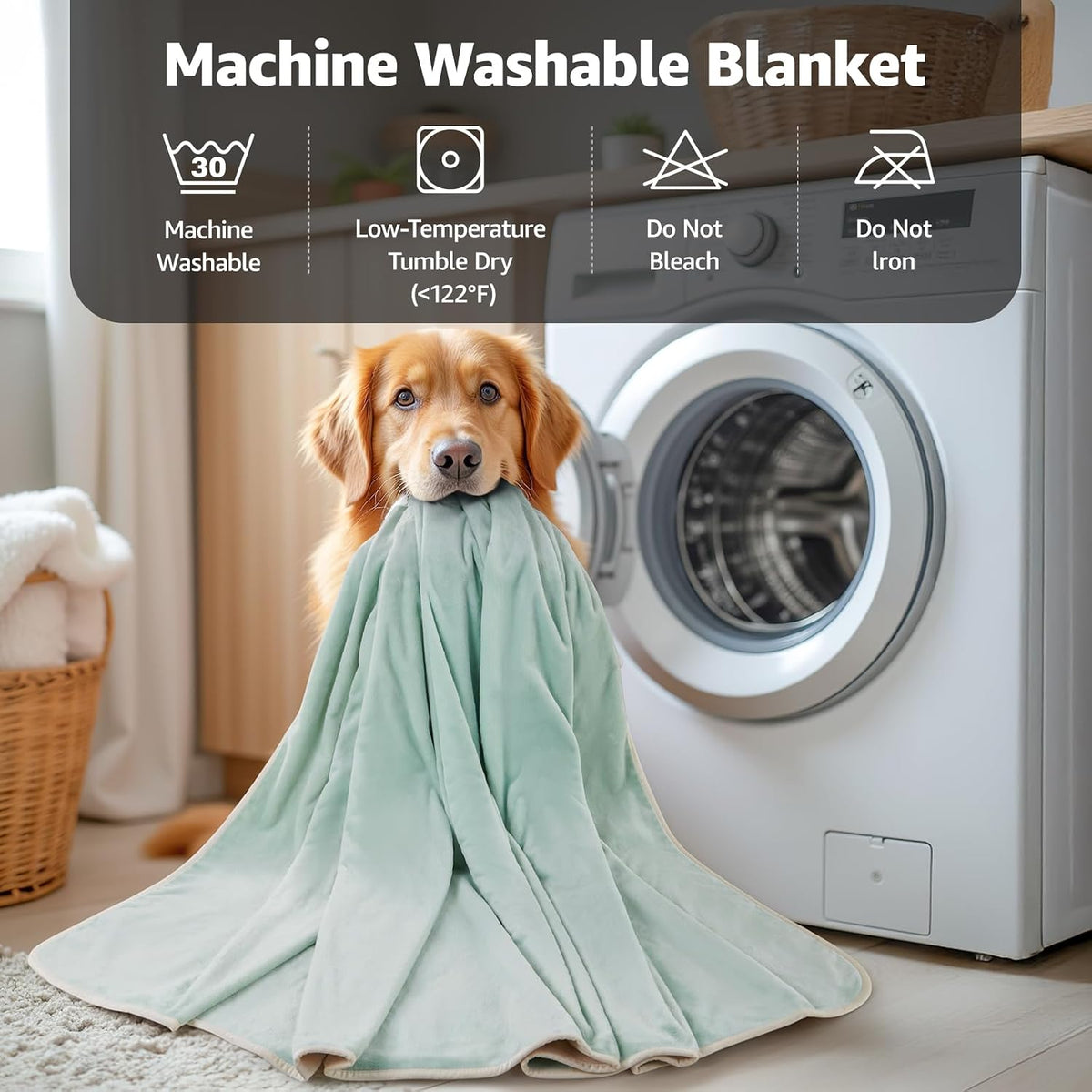 Waterproof Blanket for Bed, Soft Flannel Twin Bed Blanket 60" x 80"