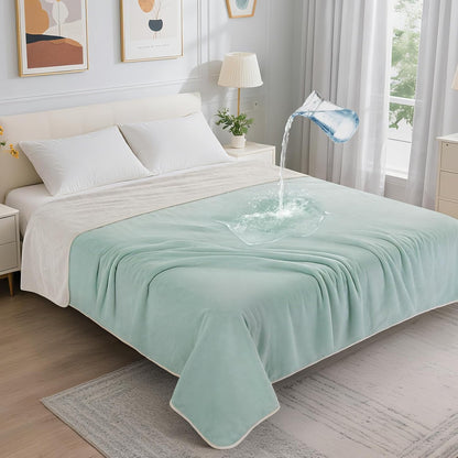 Waterproof Blanket for Bed, Soft Flannel Twin Bed Blanket 60" x 80"