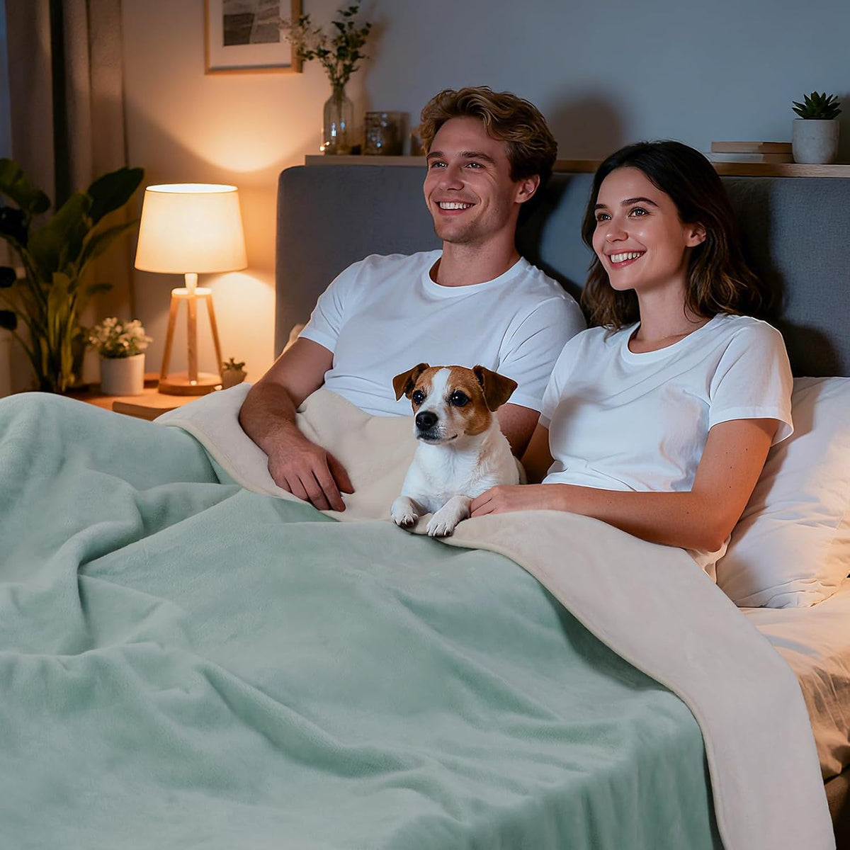 Waterproof Blanket for Bed, Soft Flannel Twin Bed Blanket 60" x 80"