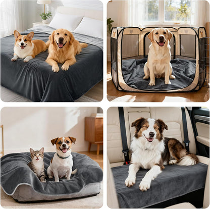 Waterproof Blanket for Bed, Soft Flannel Twin Bed Blanket 60" x 80"