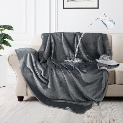 Waterproof Blanket for Bed, Soft Flannel Twin Bed Blanket 60" x 80"