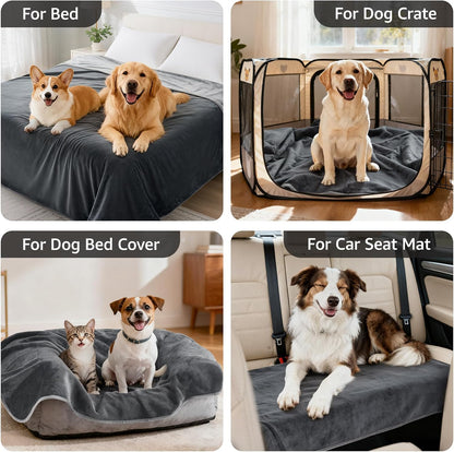 Waterproof Blanket for Bed, Soft Flannel Twin Bed Blanket 60" x 80"