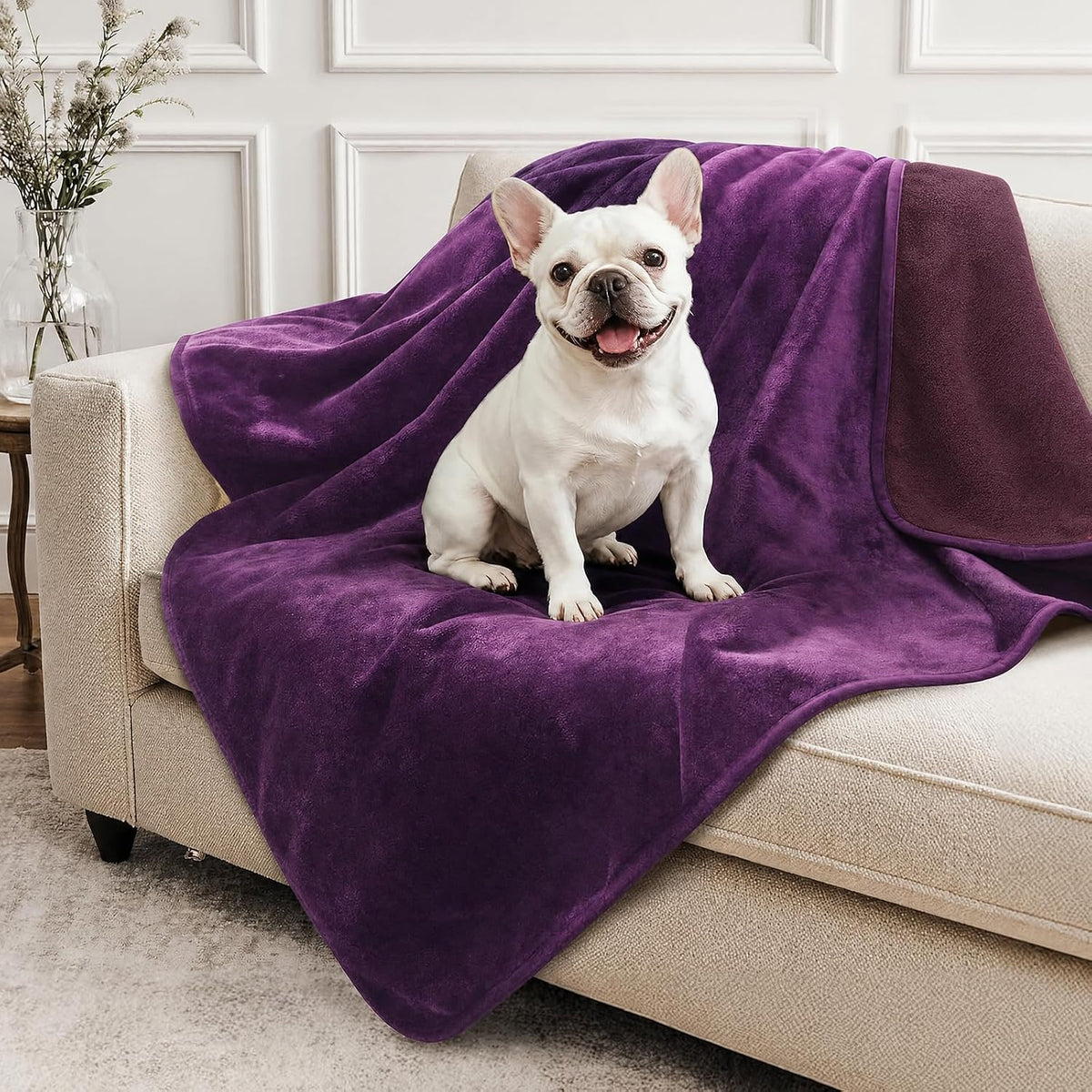 Waterproof Blanket for Bed, Soft Flannel Twin Bed Blanket 60" x 80"