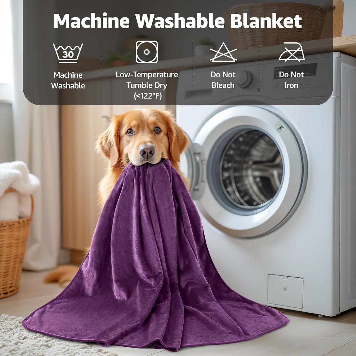 Waterproof Blanket for Bed, Soft Flannel Twin Bed Blanket 60" x 80"