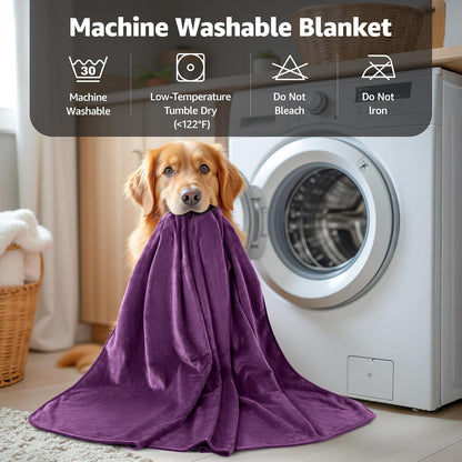 Waterproof Blanket for Bed, Soft Flannel Twin Bed Blanket 60" x 80"