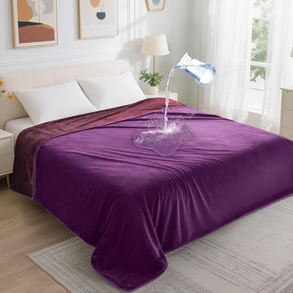 Waterproof Blanket for Bed, Soft Flannel Twin Bed Blanket 60" x 80"