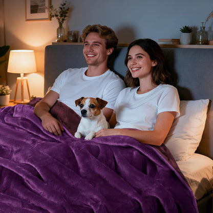 Waterproof Blanket for Bed, Soft Flannel Twin Bed Blanket 60" x 80"