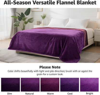 Waterproof Blanket for Bed, Soft Flannel Twin Bed Blanket 60" x 80"