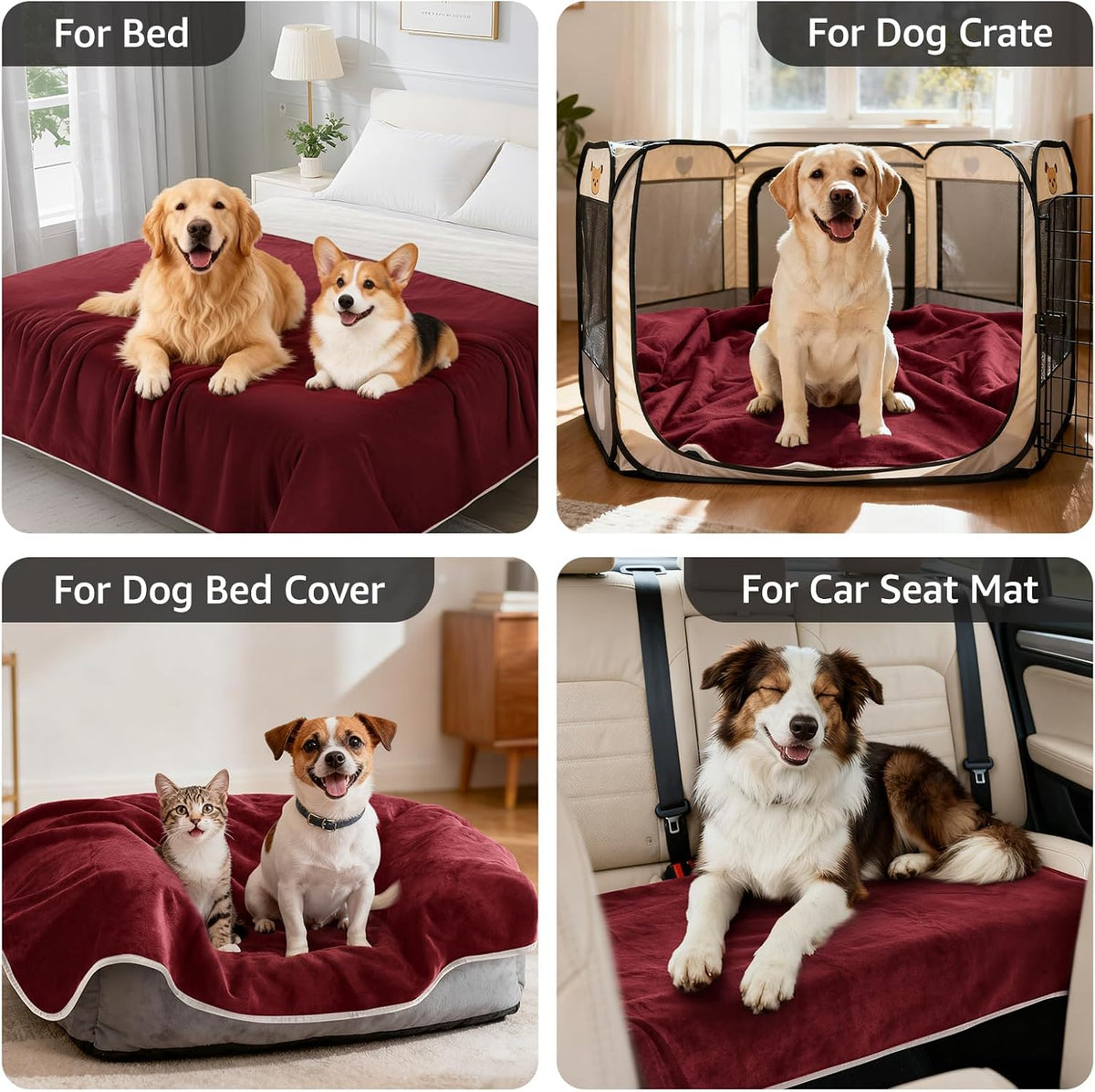 Waterproof Blanket for Bed, Soft Flannel Twin Bed Blanket 60" x 80"