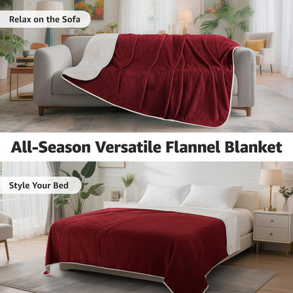 Waterproof Blanket for Bed, Soft Flannel Twin Bed Blanket 60" x 80"