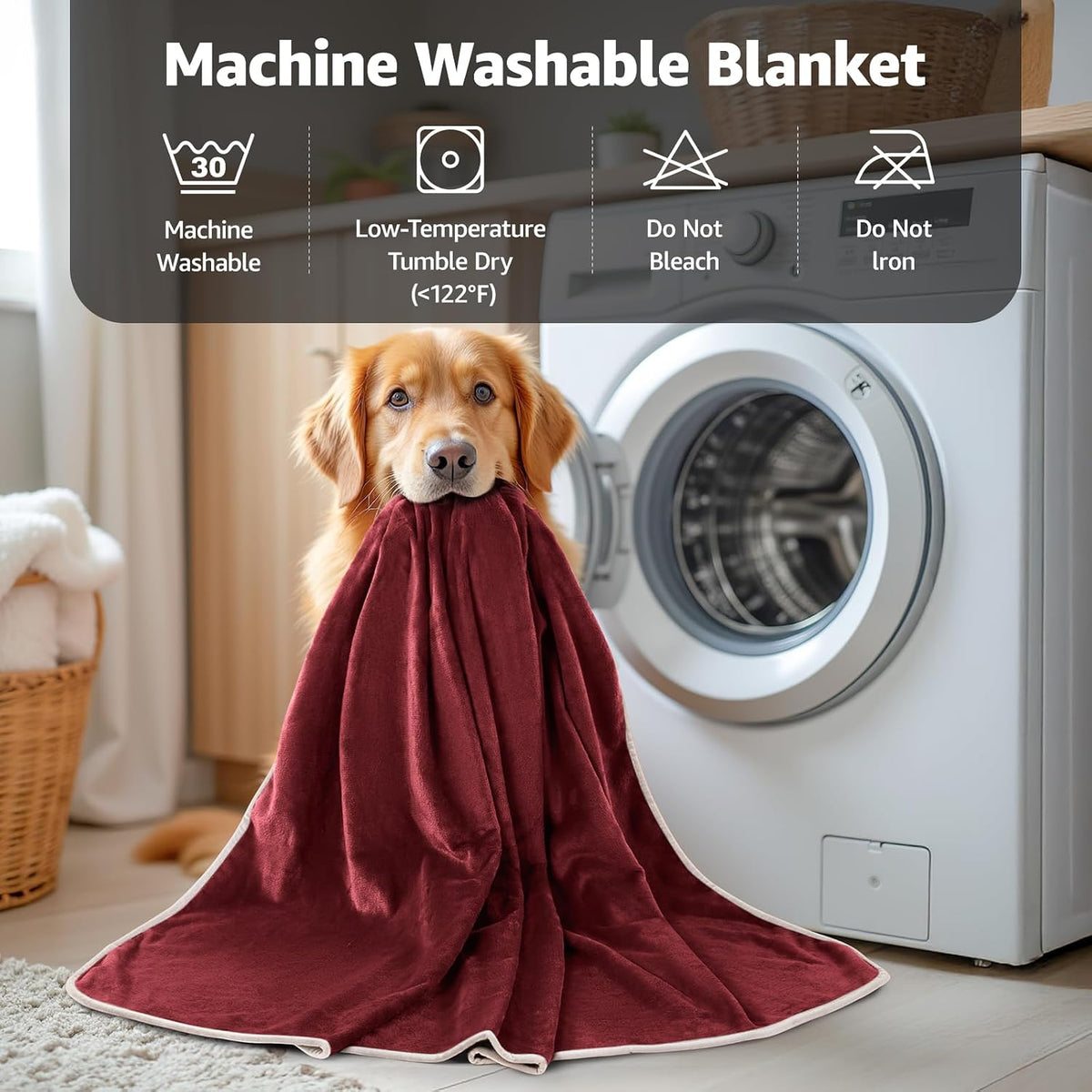 Waterproof Blanket for Bed, Soft Flannel Twin Bed Blanket 60" x 80"