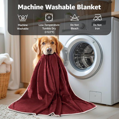 Waterproof Blanket for Bed, Soft Flannel Twin Bed Blanket 60" x 80"