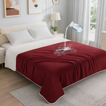 Waterproof Blanket for Bed, Soft Flannel Twin Bed Blanket 60" x 80"