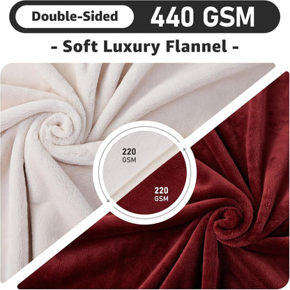 Waterproof Blanket for Bed, Soft Flannel Twin Bed Blanket 60" x 80"