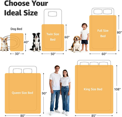 Waterproof Blanket for Bed, Soft Flannel Twin Bed Blanket 60" x 80"