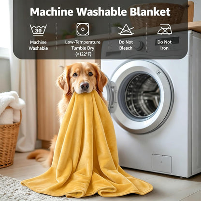 Waterproof Blanket for Bed, Soft Flannel Twin Bed Blanket 60" x 80"