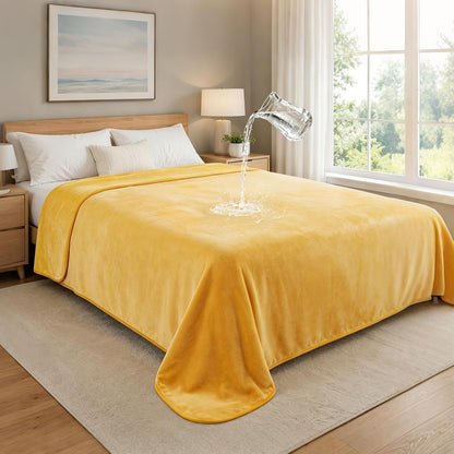 Waterproof Blanket for Bed, Soft Flannel Twin Bed Blanket 60" x 80"