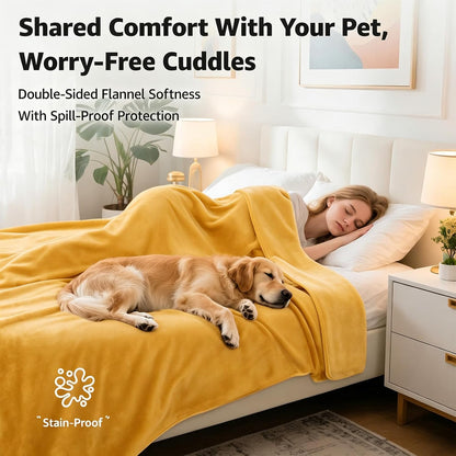 Waterproof Blanket for Bed, Soft Flannel Twin Bed Blanket 60" x 80"