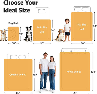Waterproof Blanket for Bed, Soft Flannel Twin Bed Blanket 60" x 80"