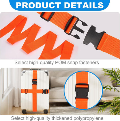 Luggage Straps for Suitcases, Pack of 4, Adjustable 40 to 78 Inches