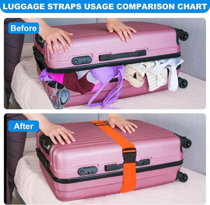 Luggage Straps for Suitcases, Pack of 4, Adjustable 40 to 78 Inches