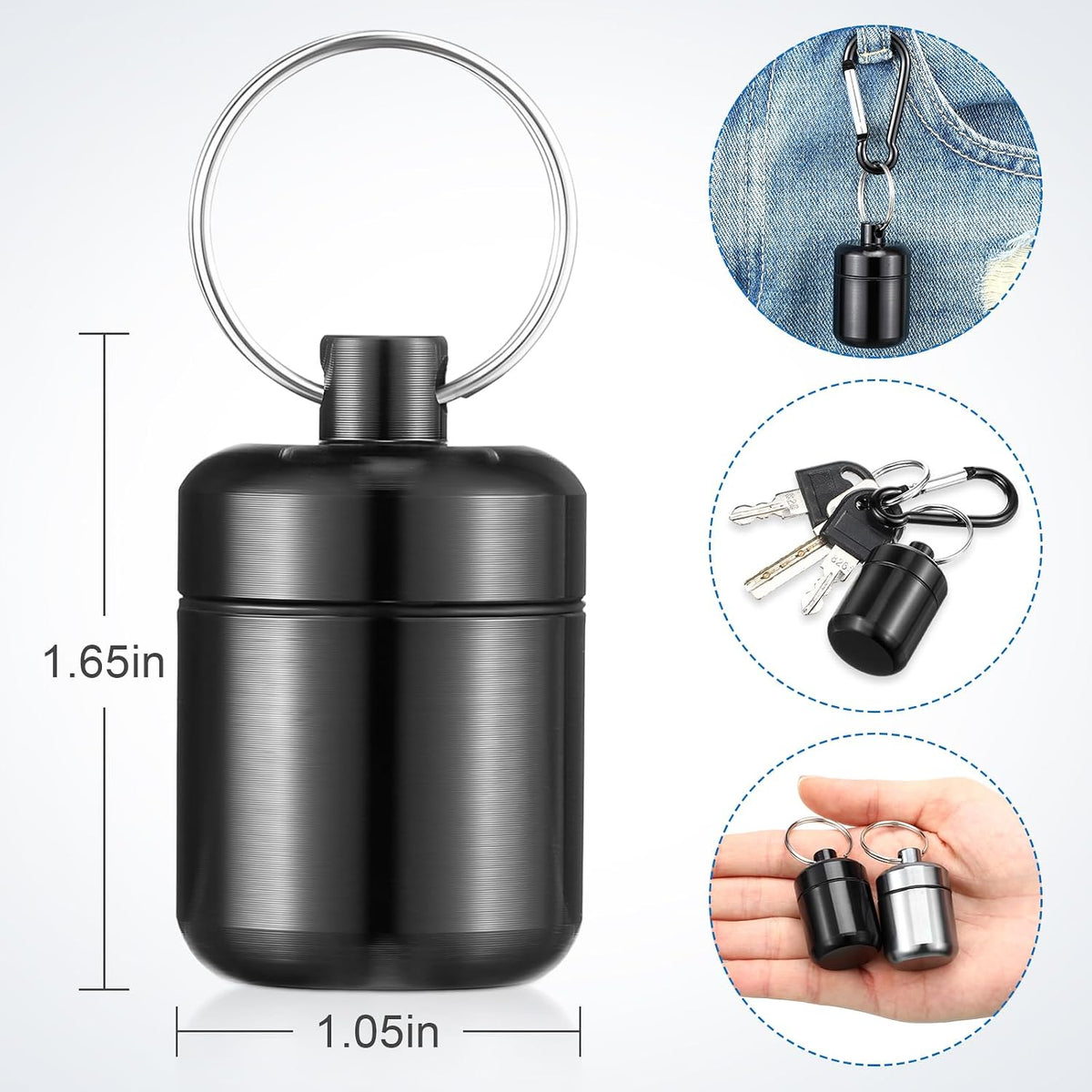 4 Pack Ear Plug Carrying Case, Black, Gray