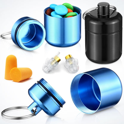 4 Pack Ear Plug Carrying Case, Black, Gray