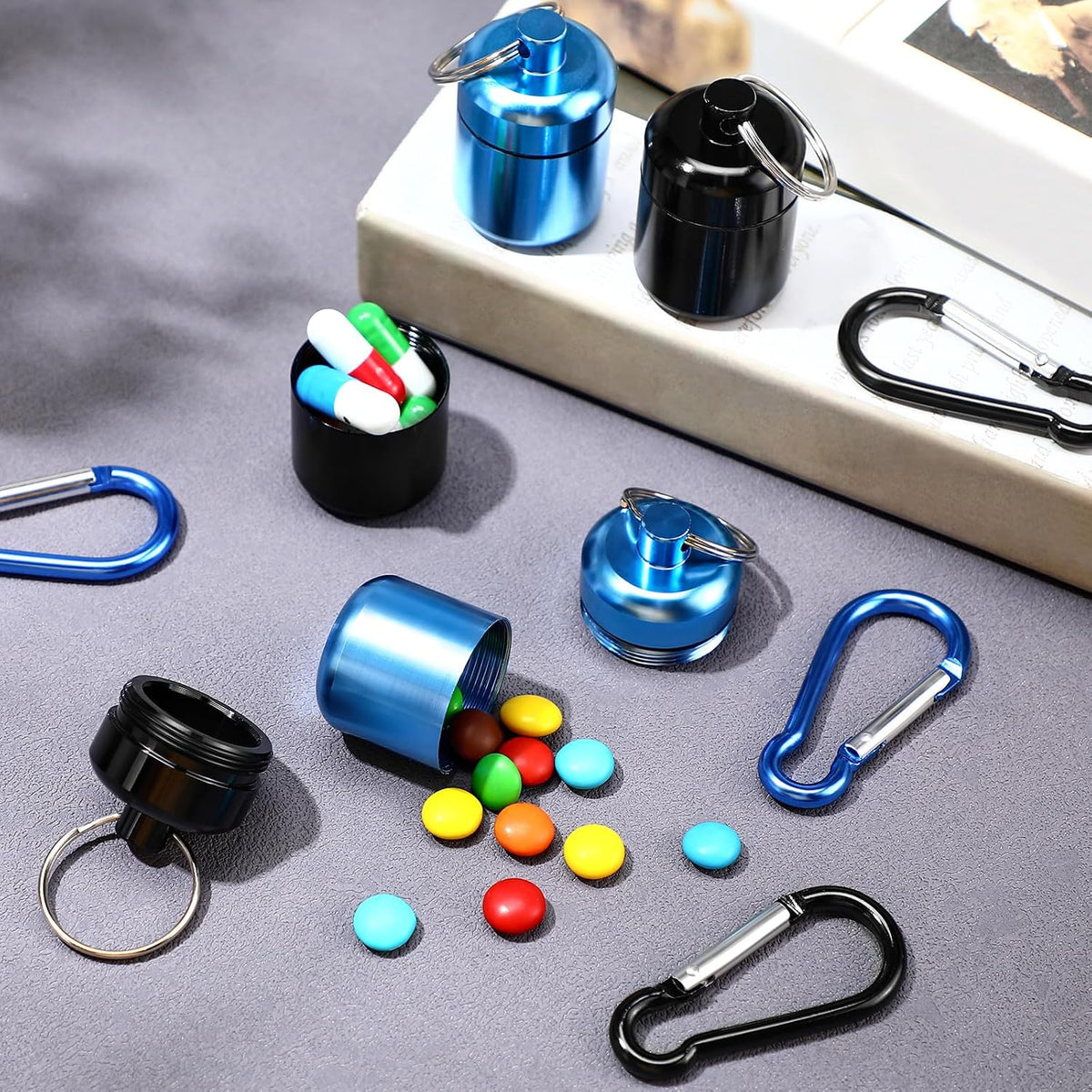 4 Pack Ear Plug Carrying Case, Black, Gray