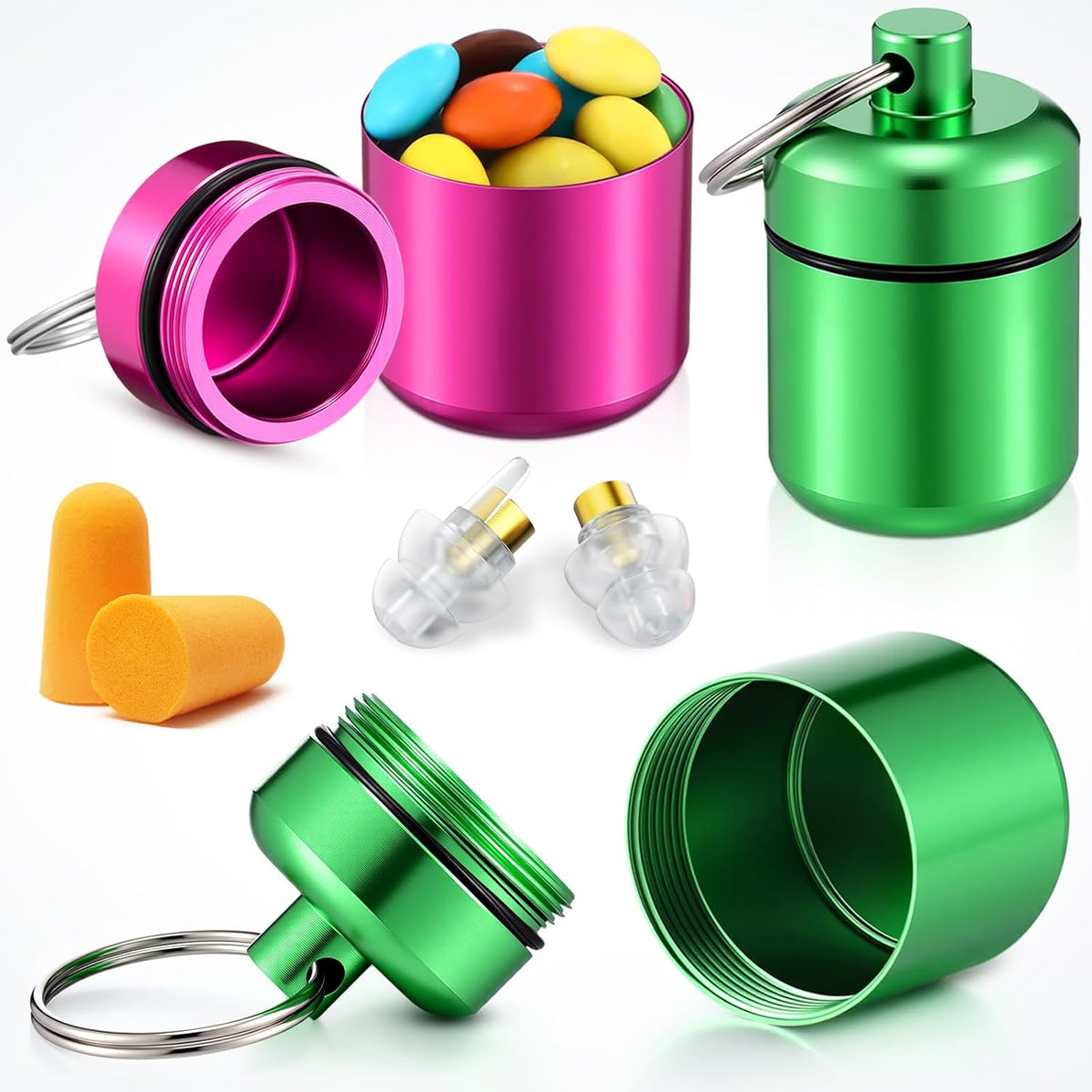 4 Pack Ear Plug Carrying Case, Black, Gray