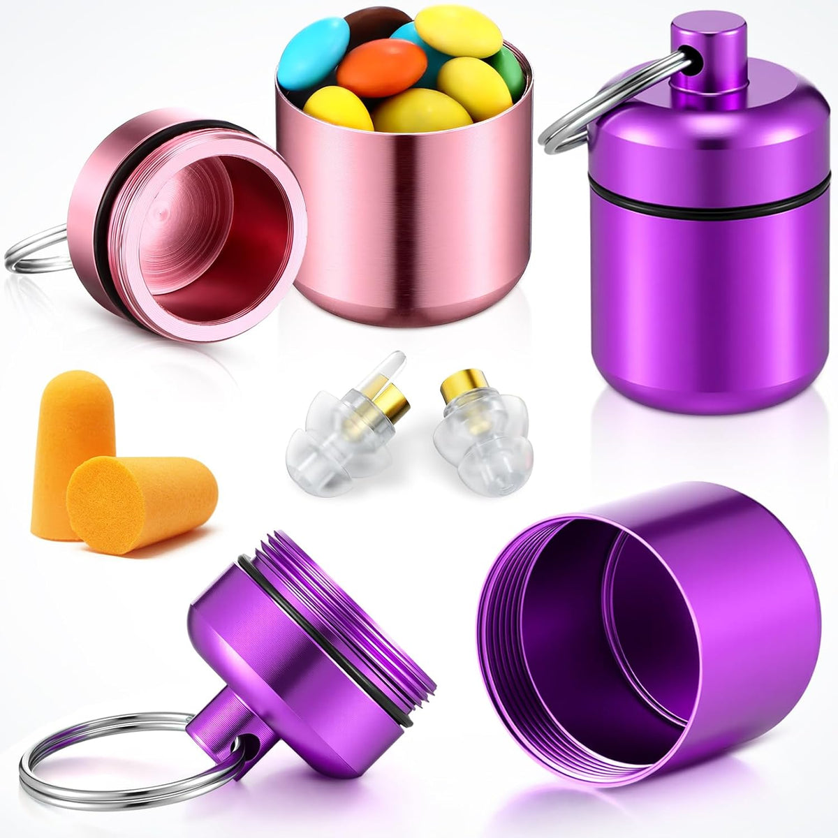 4 Pack Ear Plug Carrying Case, Black, Gray