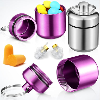 4 Pack Ear Plug Carrying Case, Black, Gray