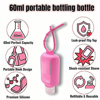 4-Pack Travel Refillable Squeeze Bottles, 2oz/60ml, Clear PETG Plastic