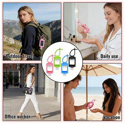 4-Pack Travel Refillable Squeeze Bottles, 2oz/60ml, Clear PETG Plastic