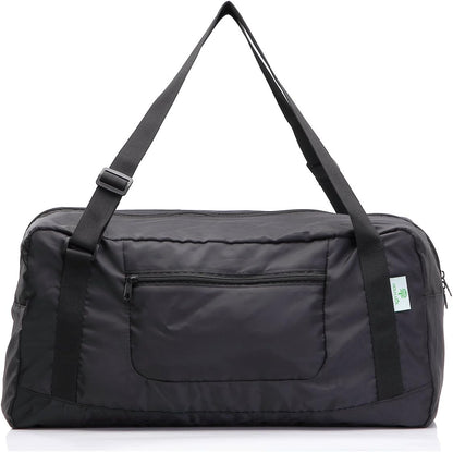 Foldable Travel Duffel Bag Luggage for Gym - black