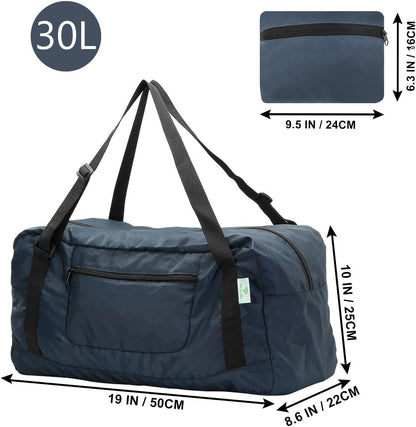 Foldable Travel Duffel Bag Luggage for Gym - black